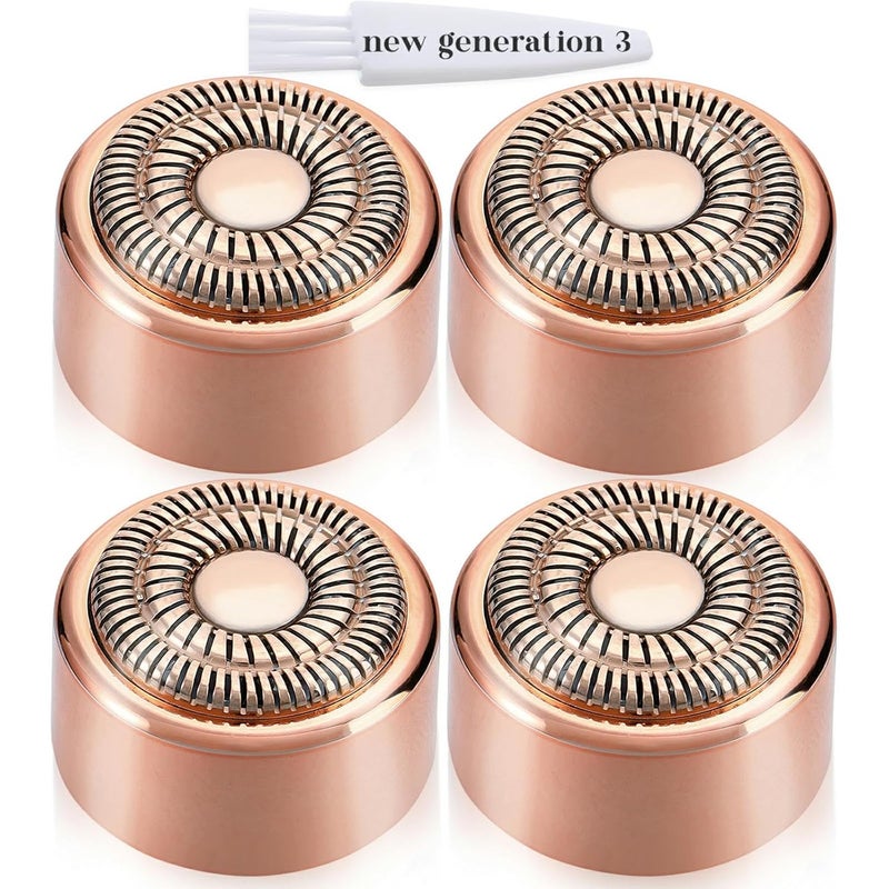 BECHY Replacement Heads New Generation 3 for Finishing Touch Flawless Facial Hair Remover Ring Light,New Version Replacement Blades for Women,18K Gold-Plated Rose Gold for Flawless - Image 1